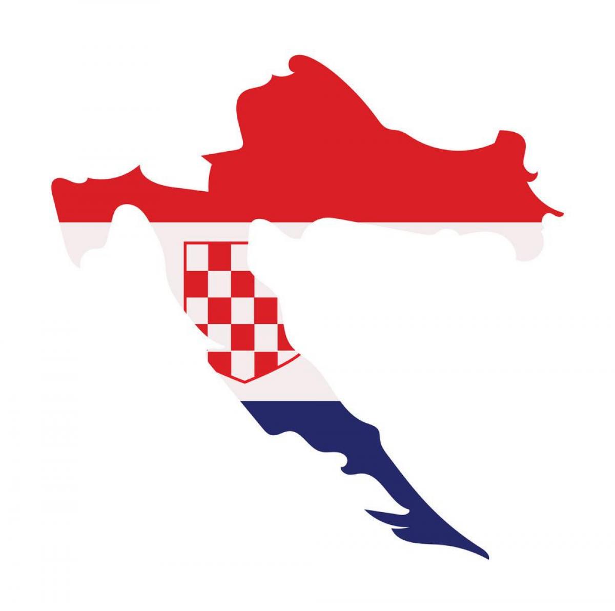 Karte der Flagge von Kroatien