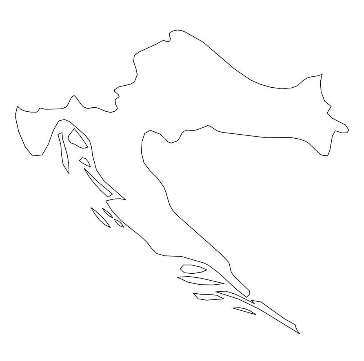 Kroatien Konturen Karte