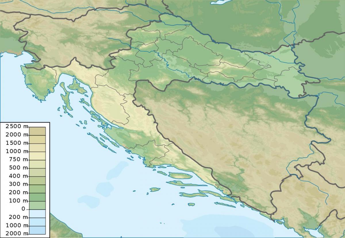 Kroatien Landformkarte