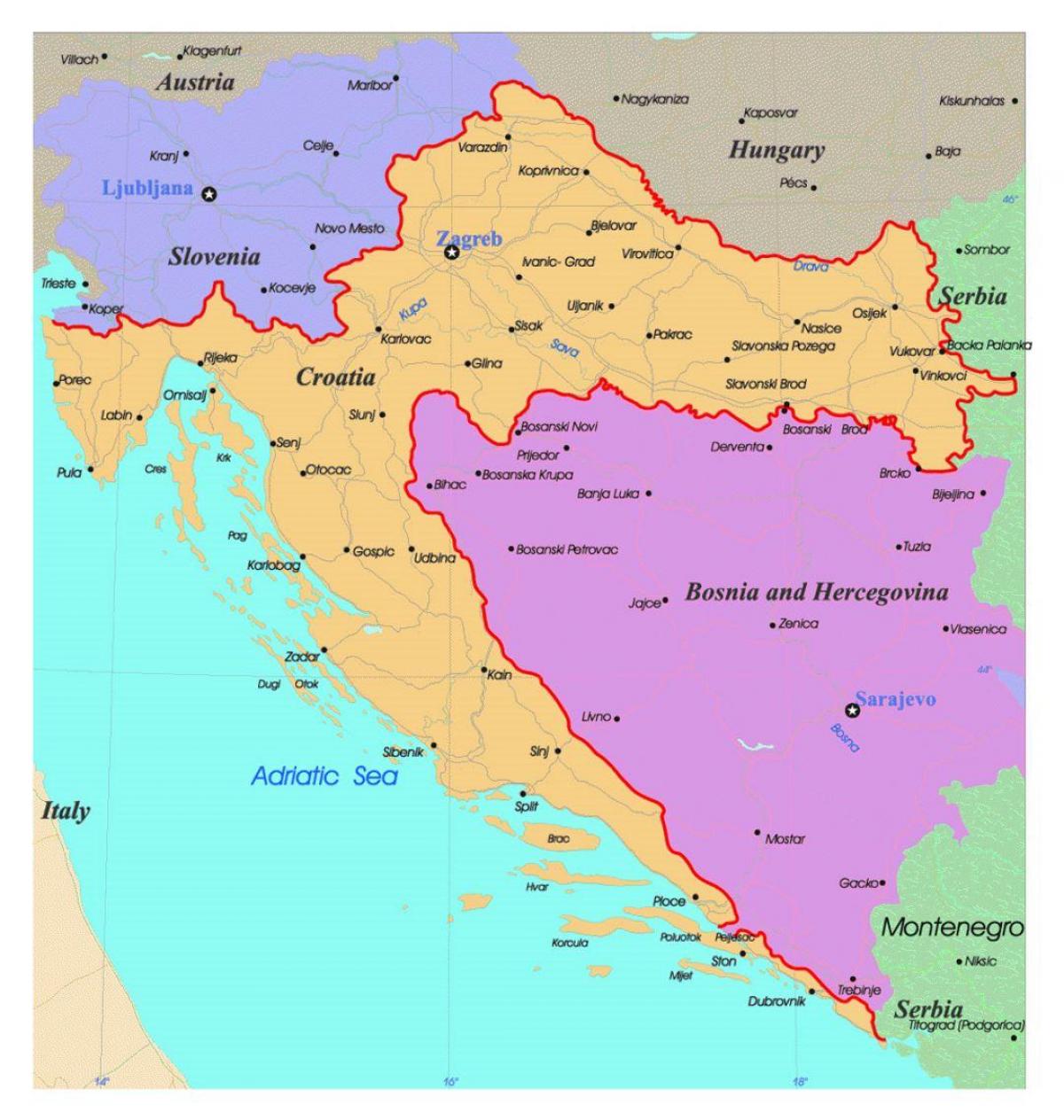 Kroatien administrative Karte